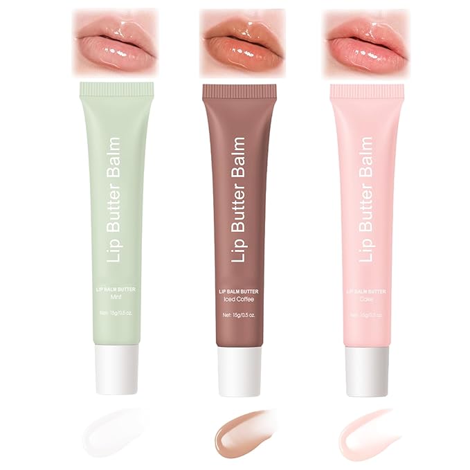 Lip Butter Balm - Lip Balm Hydrating - Tinted Lip Balm - Moisturizing Lip Gloss Set - Girls Lip Oil - Lip Moisturizer for Women - Lip Care Products - Christmas Gifts for Teen Girls