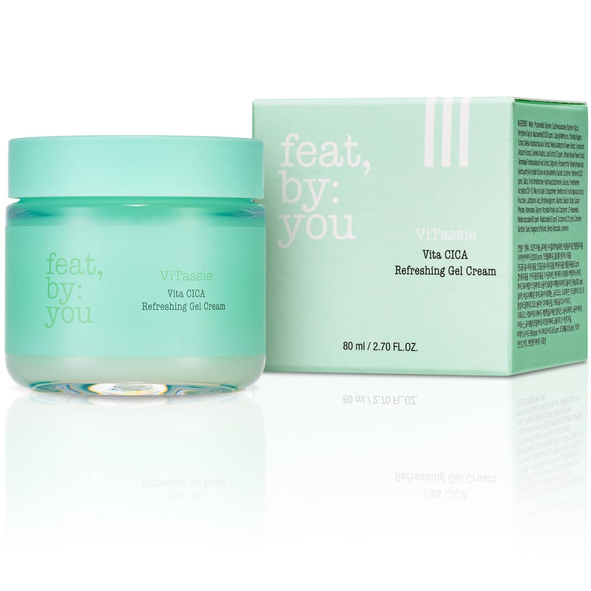 CICA Refreshing Gel Cream (2.7 FL OZ) Face Moisturizer for Dry Skin, Acne-Prone, Sensitive Skin with Vitamin C, Centella Asiatica, Niacinamide, Hydrating, Soothing, Korean Made