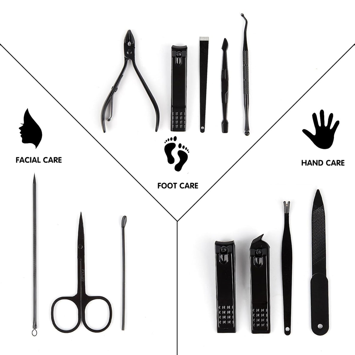 Nail Kit, Manicure Kit, Nail Care Kit For Men, Manicure Pedicure Set, Nail Clippers Toenail Clippers Kit, Professional Manicure Kit Pedicure Kit, Blue Travel Case, Set of 12.