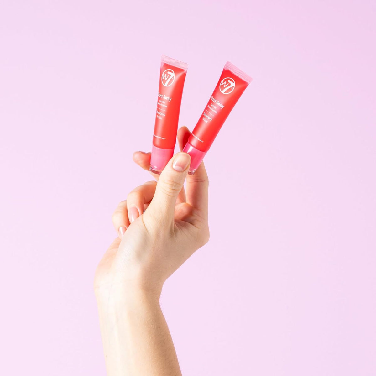 W7 Gloss Away Lip Balm - 2 Piece Set - Nourishing Lip Balm Formula With Shea Butter - Strawberry