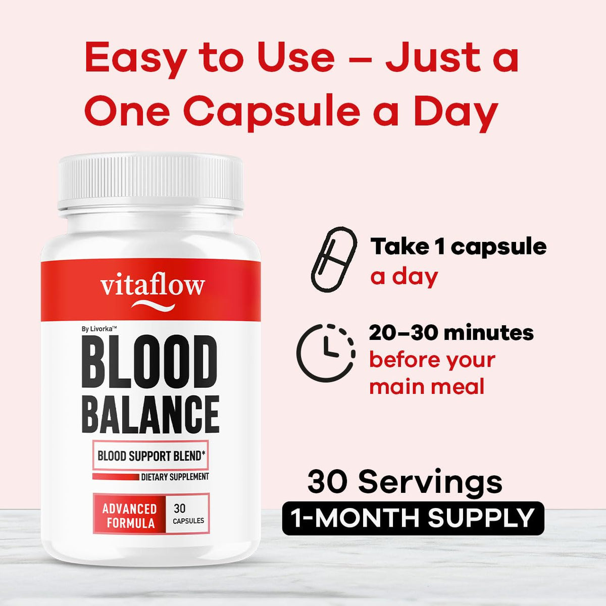 (2 Pack) VitaFlow Capsules - Official VitaFlow Balance Supplement Support Capsule, Vitaflow All Natural Premium Advanced Formula, Vita Flow Pills Balance Support, 60 Capsules for 2 Months