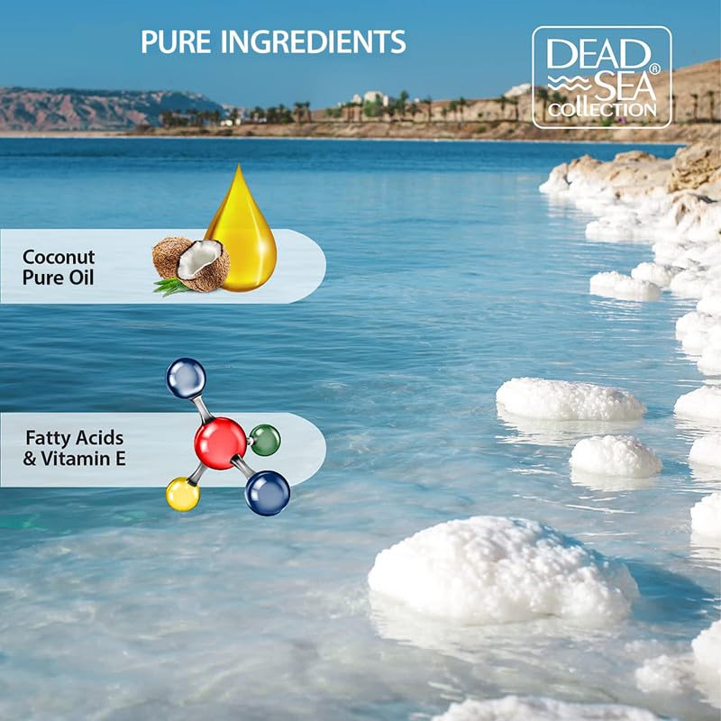 Dead Sea Collection Body Oil with Coconut - Dry Skin Moisturizer and Hydrating Massage Oil - Nourishing Bath - Increase Skin Elasticity and Provide Anti-Aging Support for Face and Body (4 fl.oz)