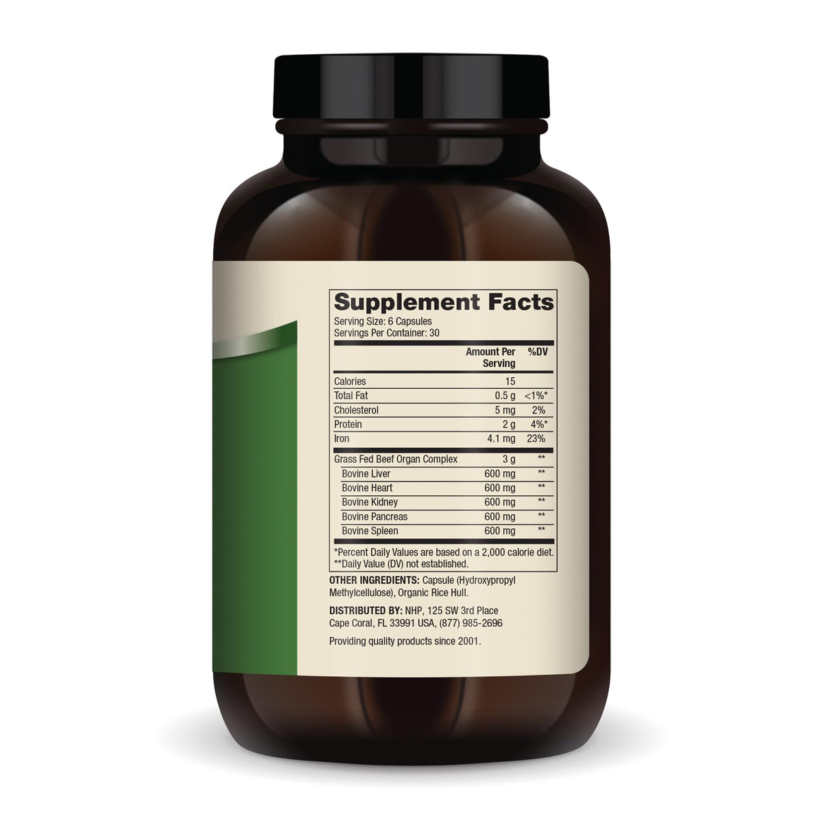 Dr. Mercola Grass Fed Beef Organ Complex - Supports Whole Body Wellness - Freeze-Dried Organ Blend - Non-GMO - Gluten-Free - 180 Capsules
