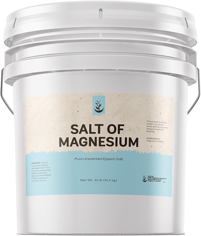 Pure Original Ingredients Salt of Magnesium (3.5 Gallon) Pure Epsom Salt, Unscented, Natural Skin Scrub
