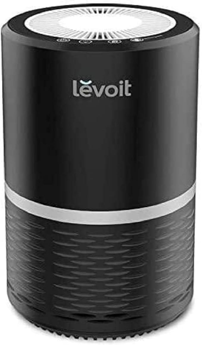 LEVOIT Air Purifiers for Home, High Efficient Filter for Smoke, Dust and Pollen in Bedroom, Filtration System Odor Eliminators for Office with Optional Night Light, LV-H132 1 Pack, Black
