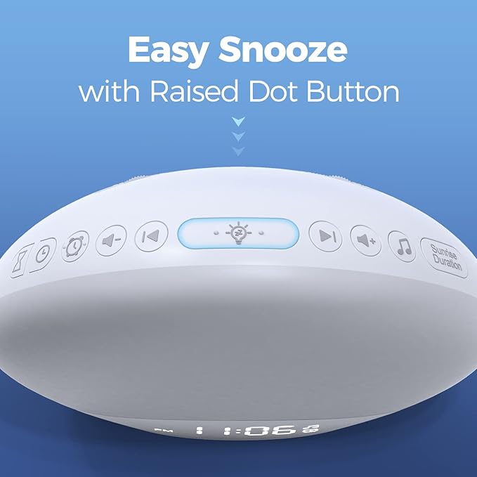 REACHER Sound Machine Sunrise Alarm Clock with Night Light, 26 Nature Inspired Sleep Sounds, 0-100% Dimmable Clock, Sunrise Lamp, Wake Up Light, Brown/Pink/White Noise Machine for Babys, Adults, Kids