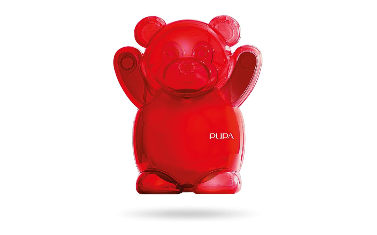 Pupa Milano Happy Bear Makeup Kit, 003 Red, 0.39 oz - Makeup Gift Set - Makeup Palette - Blush - Eyeshadow - Highlighter - Lip Gloss - Face Makeup