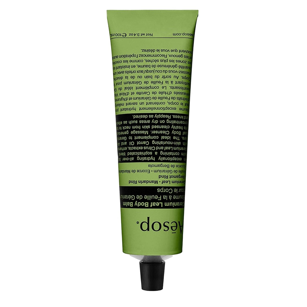 Aesop Geranium Leaf Travel Body Balm | Soften and Hydrate Skin with Nut Oils, Geranium Leaf and Citrus Extracts | 3.4oz / 100mL