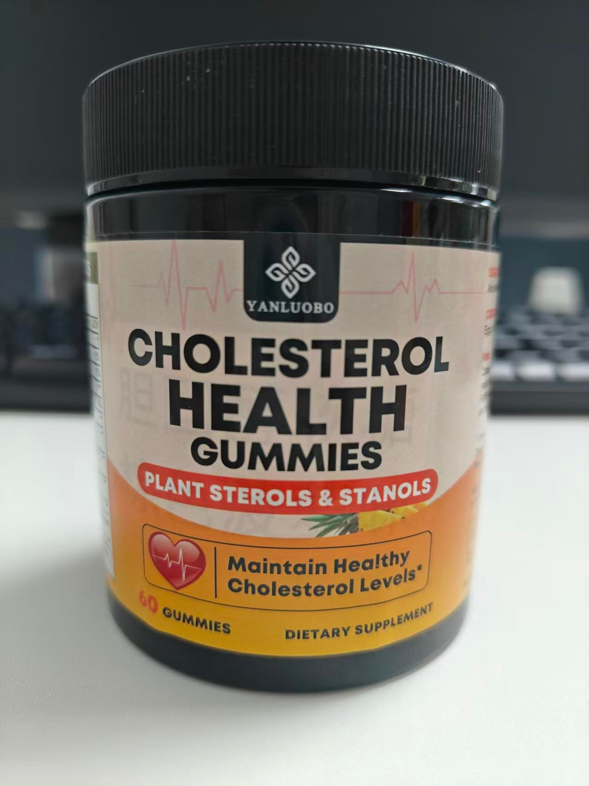 Cholesterol Supplements Gummies, Maintains Normal Levels with 1200mg Plant Sterols & Stanols, Bergamot Orange Extract, Red Yeast Rice for Women & Men, Pineapple Flavor, 60 Counts (2 Pack)