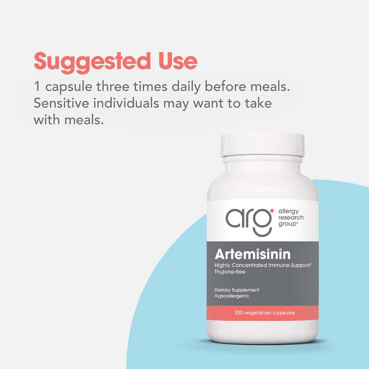 ARG Artemisinin - Delivers 200 mg Concentrated Sweet Wormwood Extract per Serving - Supports Immune and Digestive Health - Hypoallergenic & Vegetarian - 150 Servings - 300 Capsules
