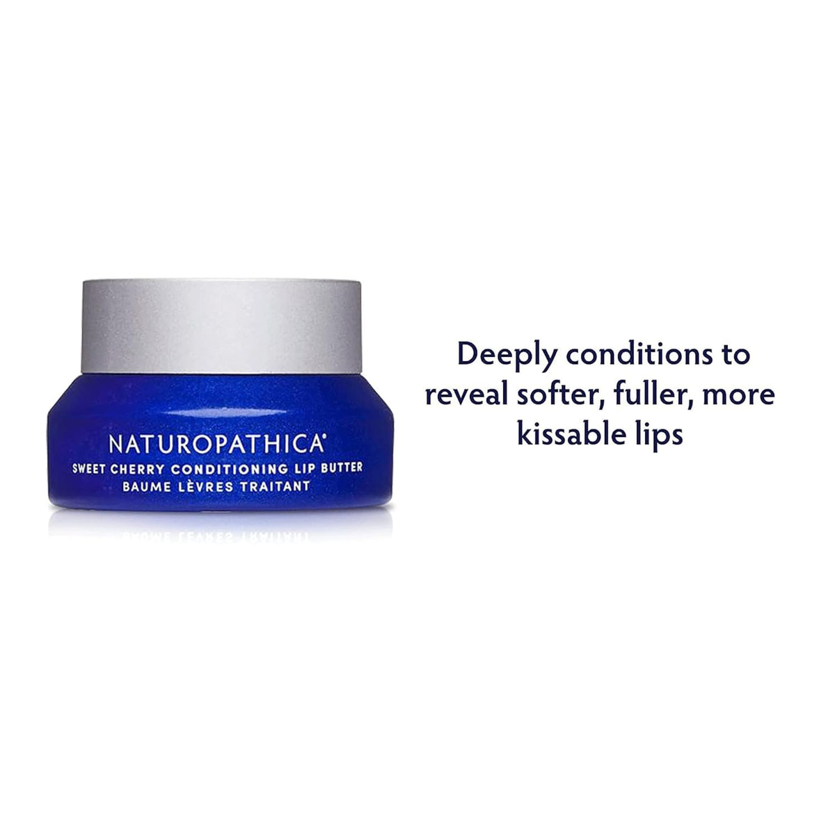 Naturopathica Sweet Cherry Conditioning Lip Butter, Natural Lip Balm for Soft, Full Lips, Antioxidant Rich Lip Moisturizer for Men and Women, 0.5 fl oz