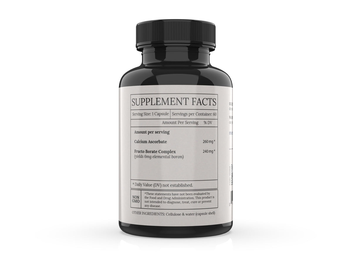 Bioavailable Boron Supplement, 6mg. 60 Caps of Fructo Borate, Bor Complex Supports Healthy Bones, Joints, Metabolism. Whole Food Derived Boron Joint Supplement w/ Carbohydrate Linkage. Vegan, Non-GMO