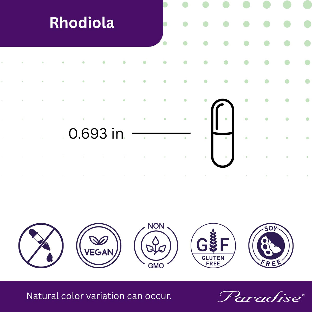 Paradise Herbs Rhodiola Extract 500mg, Super Potent Antioxidant, Ultra Pure, Vegan, Non-GMO, Gluten Free, 60 Vegetarian Capsules