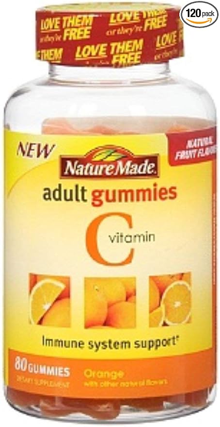Nature Made Vitamin C Adult Gummies, Tangerine 80 ea (Pack of 6)