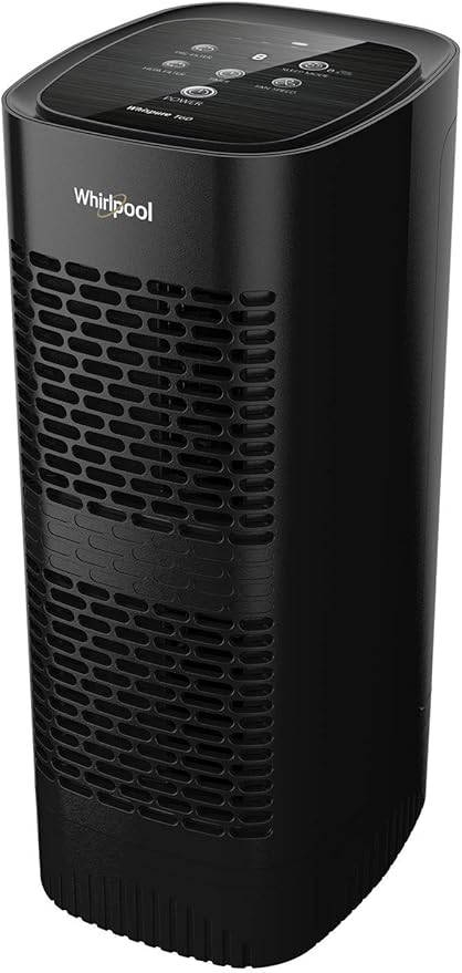 Whirlpool Whispure WPT60B, True HEPA Air Purifier, Activated Carbon Advanced Anti-Bacteria, Ideal for Allergies, Odors, Pet Dander, Mold, Smoke, Smokers, and Germs, Medium, Black
