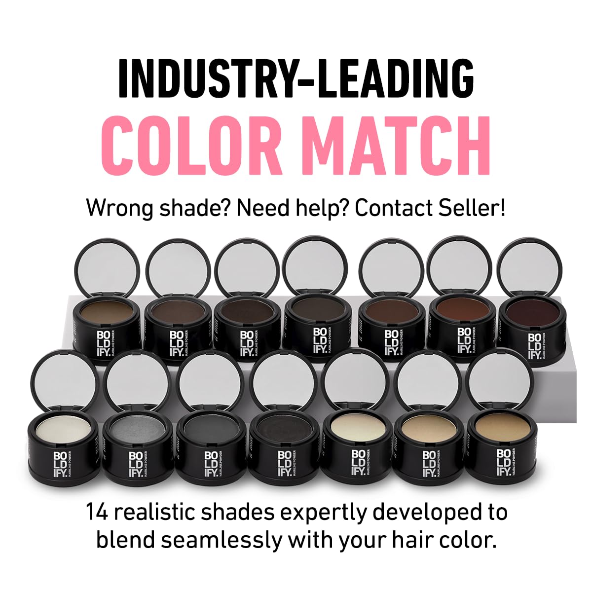 BOLDIFY Hairline Powder (LARGE, 10g) - Root Touch Up Hair Color for Gray Coverage - Bald Spot Concealing Hair Powder for Women & Men - 48-Hour Stain-Proof - Ash Brown