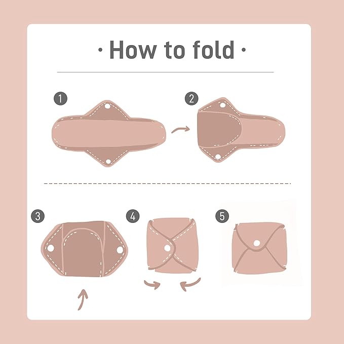 Langsprit Cotton Reusable Period Pads for Women, Washable Pads Menstrual, Regular Absorbency Cotton Cloth Menstrual Pads 3pcs Set with Mini Wet Bag, Suitable for Menstrual Period