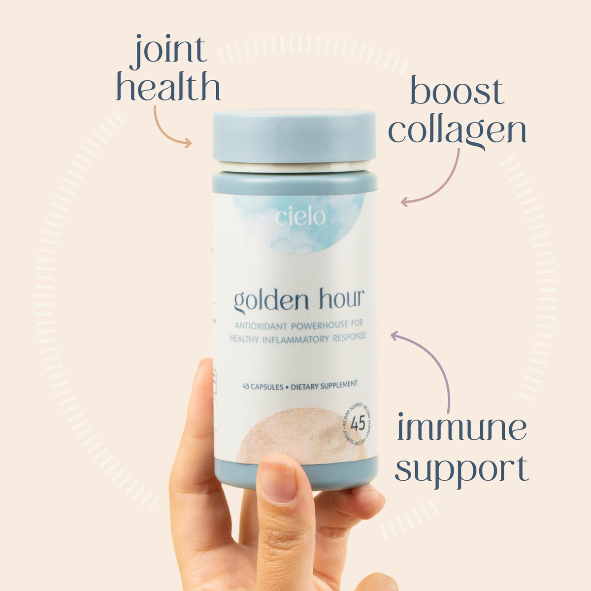 Cielo Golden Hour - Antioxidant Supplement for Healthy Immune System Response - Nutritional Antioxidant Blend for Women and Men (45 Day Supply)