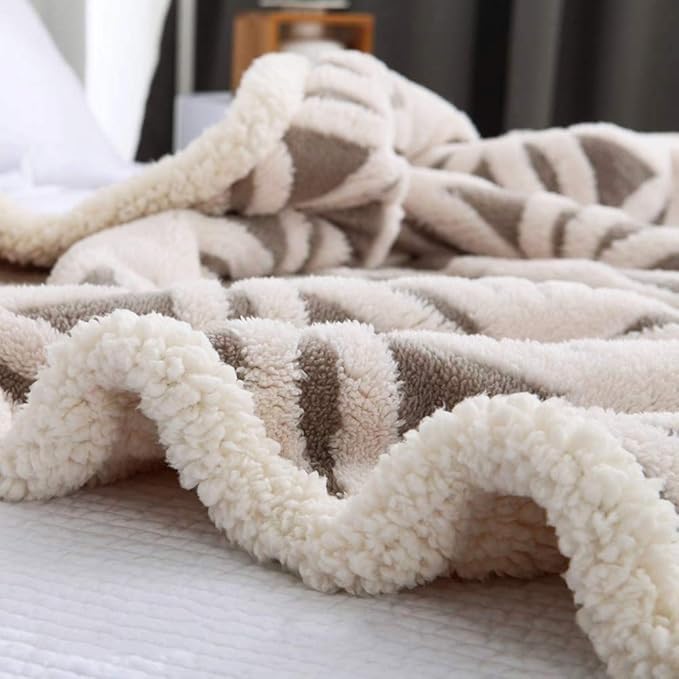 LOMAO Sherpa Fleece Blanket Fuzzy Soft Bed Blanket Dual Sided Throw Blanket fit Couch Sofa (Grey,51x63)