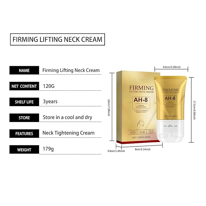 AH-8 Firming Neck Cream for Crepey Skin Body Care Comfort- Contains Hexapeptide, Moisturizing, Ah-8 Moisturizing & Tightening Lotion Cosmetic Skin Repair(1PC)