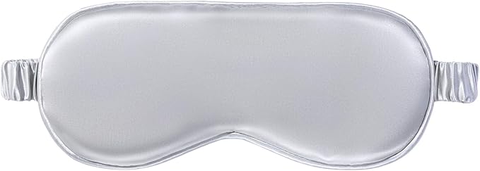 slip Pure Silk Sleep Mask - 100% Pure 22 Momme Mulberry Silk Eye Mask - Comfortable Sleeping Mask with Elastic Band + Pure Silk Filler and Internal Liner, Silver