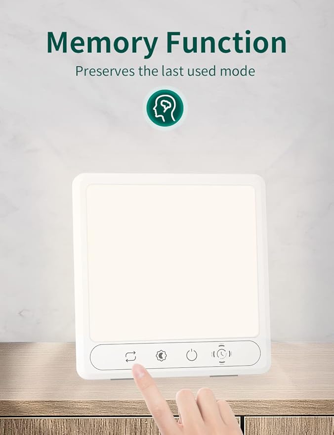 HILOLY Light Therapy Lamp, UV-Free 10000 Lux Therapy Light, Sun Lamp with 5 Adjustable Brighteness & Color Temperature, Touch Control and 4 Timer Funtion, Sunlight lamp for Seasonal