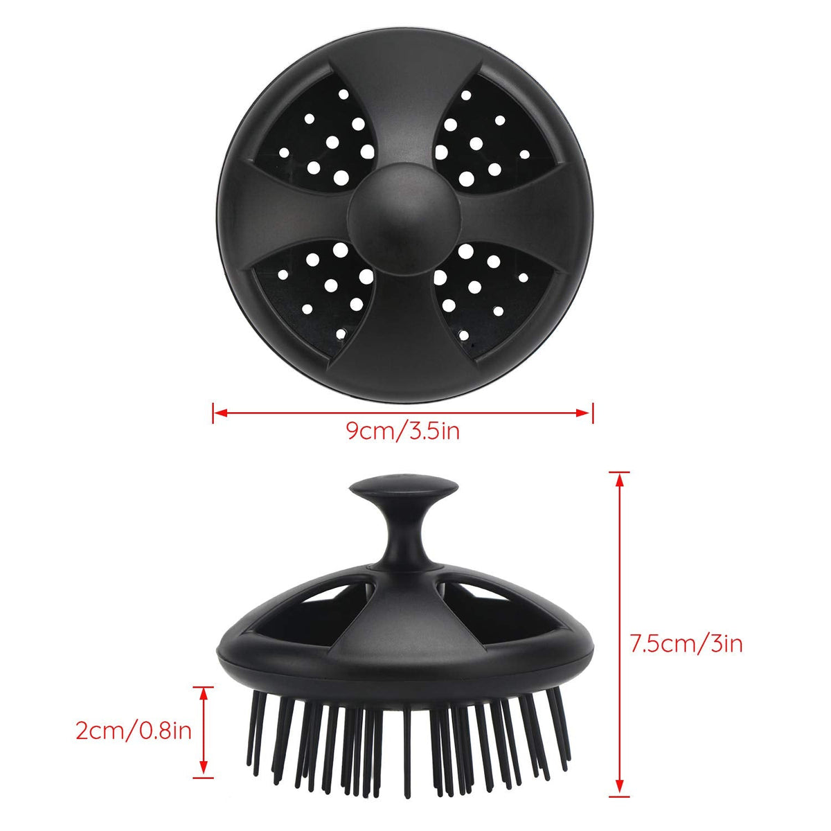 Segbeauty Dandruff Brushes, 2pcs 0.8 inches Long Hard Bristle Scalp Massage Brushes for Thick or Thin 2c to 3b Curly Hair, Shower Comb for Deep Cleaning Beard Pet Grooming Hair Care for Women Men