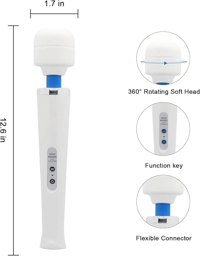 Cordless Hand Held Massager for Sore Muscles - Rechargeable Deep Tissue Percussion Wand, Neck Back & Shoulder Pain Relief, 10 Modes 5 Speeds, Portable & Wireless Electric Muscle Massagers