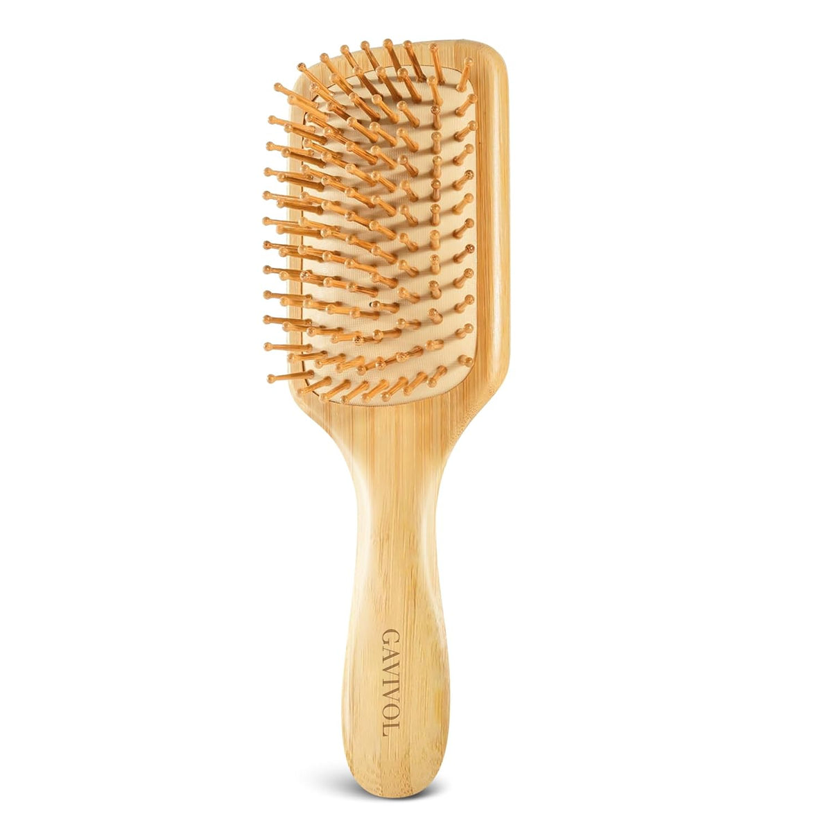 Bamboo Hair Brush for Hair Growth, Natural Bamboo Bristles Detangling Wooden Hair Brush for Scalp Massage, for Women, Men & Kids, All Hair Types, with Ergonomic Handle
