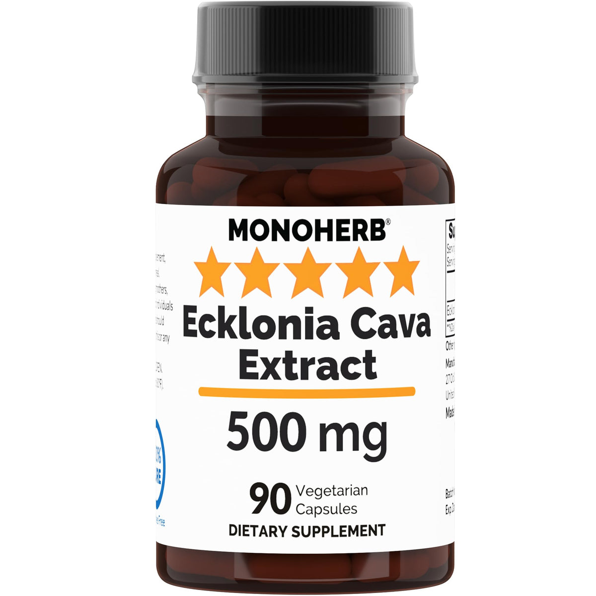 MONOHERB Ecklonia Cava Extract 500 mg per Capsule - 90 Vegetarian Capsules