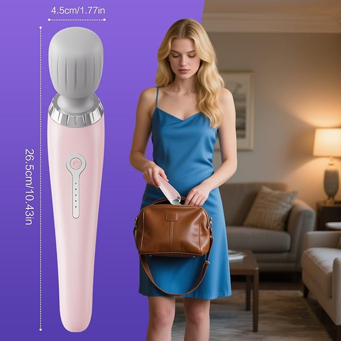 cotsoco Wireless Handheld Massager with Strong Vibration, Personal Therapy Massager, Portable 5 Speeds Electric Body Massage for Sports Recovery, Muscle Aches, Body Pain, Back Leg Shoulder Waist Neck