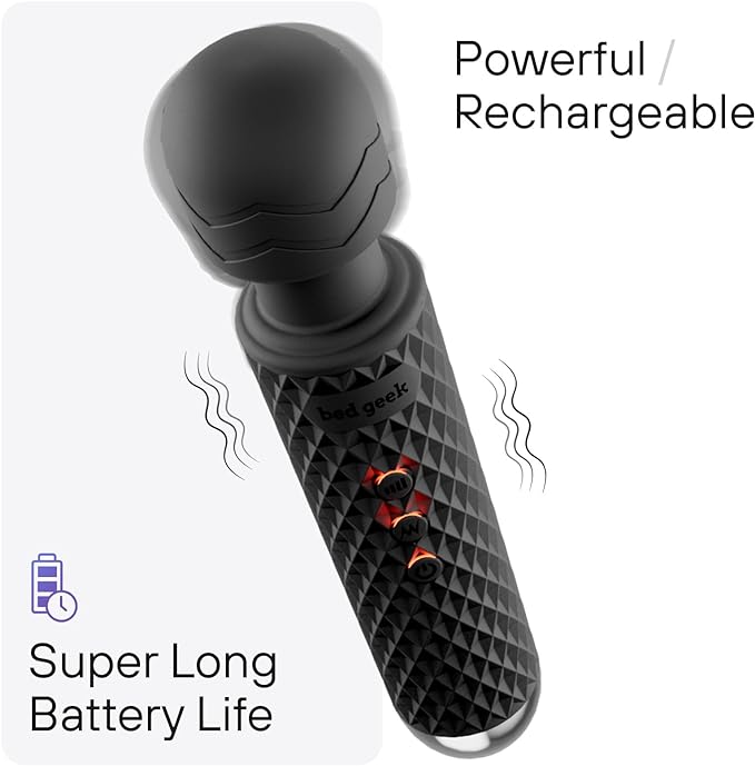 Handheld Cordless Personal Wand Massager – Waterproof, USB Rechargeable, 20 Vibration Patterns, 8 Speeds, Memory Feature, Skin-Soft Silicone for Ultimate Relaxation Tool