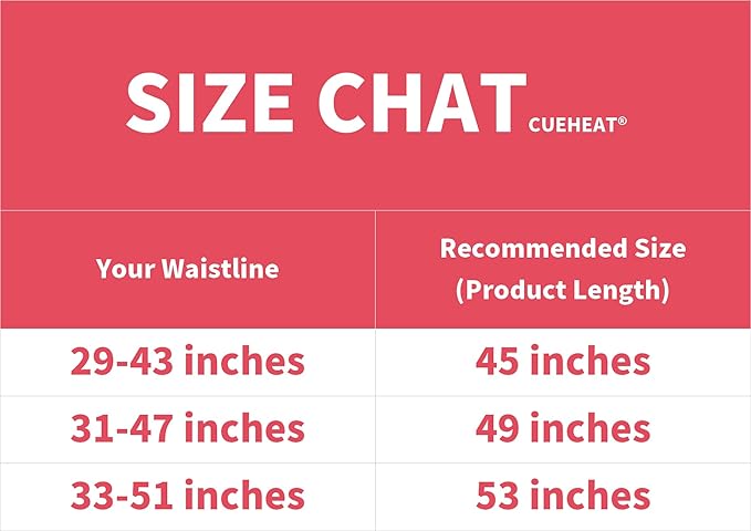 CUEHEAT Heated Waist Belt, Cordless Heating Pad for Low Back, Electrical Heating and Massage, Rechargeable Battery Powered (Dark Black, 45 inches)
