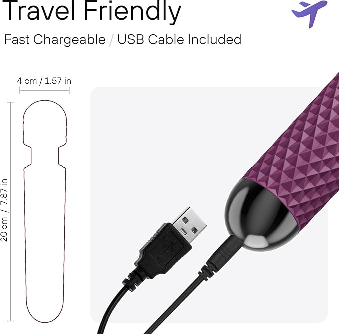 Handheld Cordless Personal Wand Massager – Waterproof, USB Rechargeable, 20 Vibration Patterns, 8 Speeds, Memory Feature, Skin-Soft Silicone for Ultimate Relaxation Tool