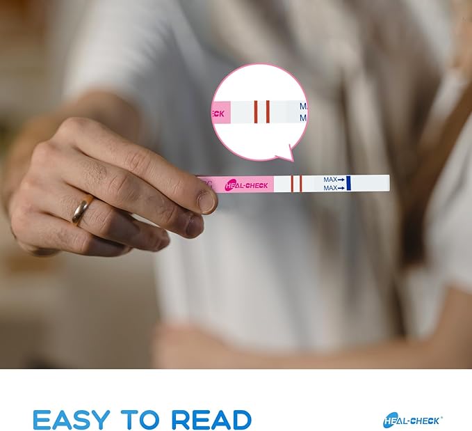 Pregnancy Tests with Cups, HEAL-CHECK Bulk Pregnancy Test Strips for Detection at Home, Over 99% Accuracy, Individually Wrapped Fertility Tests, Extra-Wide 5mm HCG Tests, Pruebas De Embarazo, 10 Count