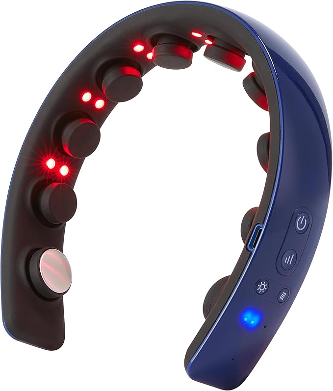 Master Massage H2 Premium Electric Scalp Massager with Heat Therapy, 10 Vibration Contacts & Light Therapy – Perfect for Relaxation, Stress Alleviation, and Hair Enhancement (Blue)