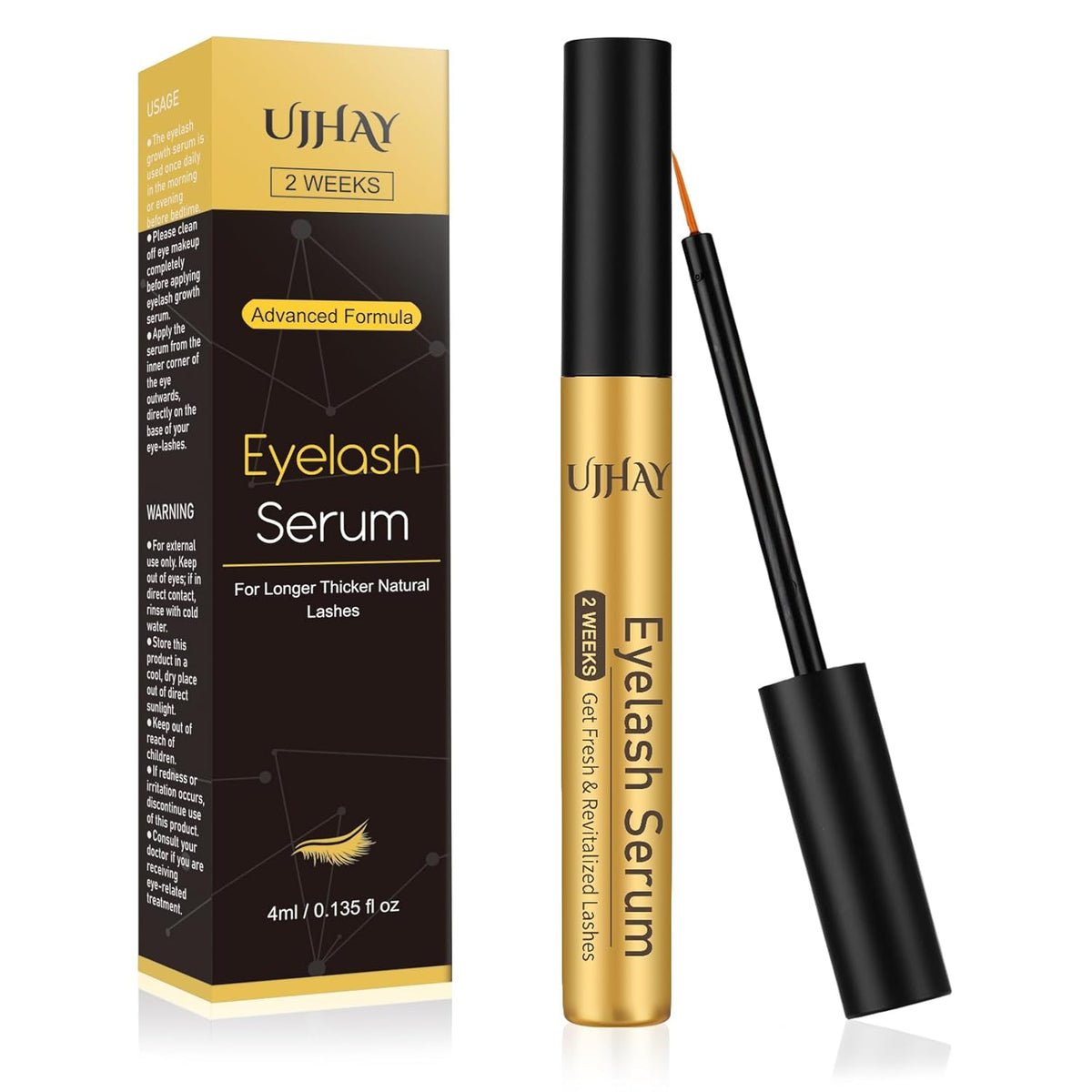 Eyelash Growth Serum for Thicker, Longer, Natural Lashes – Grow Luscious, Natural Lashes with Advanced Enhancer | Vegan & Cruelty-Free Treatment