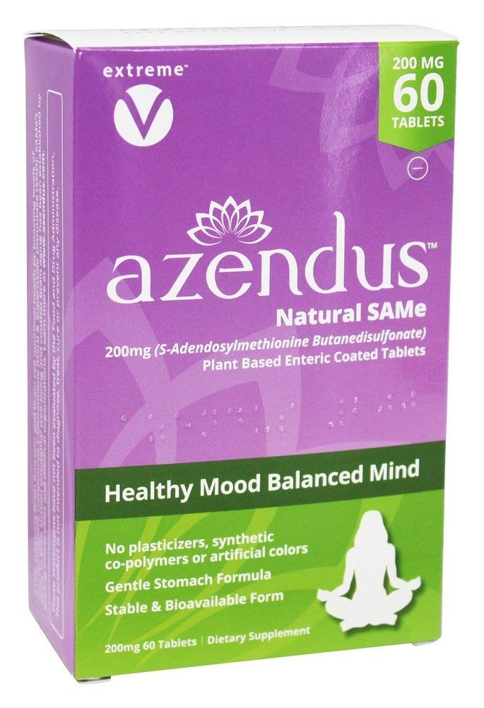 Azendus SAM-e Mood Support 200mg per Tablet, 60 Count, Same Tablets, Physician Trusted, 1 Recommended Active Form- Pure, Natural, Stable, Pharmaceutical Grade SAM-e