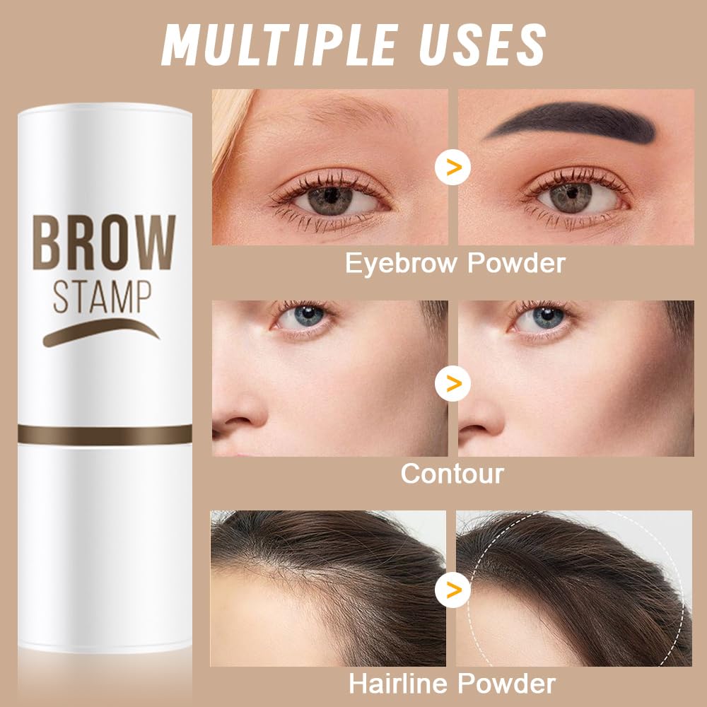 Eyebrow Stamp Stencil Set, Grey Black Eyebrow Stencils Shaping Kit, Long-Lasting Eyebrow Shaper for Women Girl, Cruelty-Free plantillas para la cejas