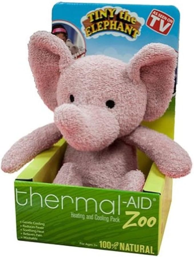 Thermal-Aid Zoo Microwavable Stuffed Animal - Plush Toy and Hot Cold Pack - Tiny The Elephant