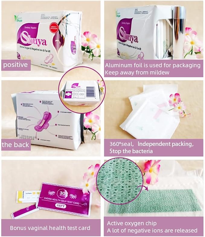 SHUYA Ultral Thin Feminine Care Pads for Women Regular Length with Wings, Patented Active Oxygen and Anion Sanitary Pads, High Absorbency, Size 245mm,Scented 40Count (Pack of 4)