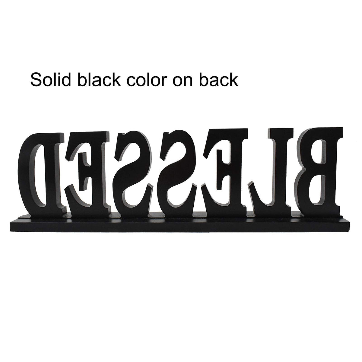 Wood Blessed Sign Indoor Home Decor Cutout Block Letter Farmhouse Table Centerpieces Wooden for Living Room Office Shelf Mantel Decor
