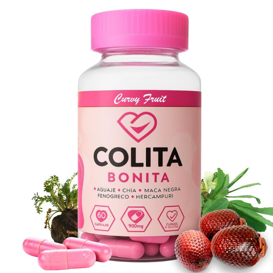 Colita Bonita – Aguaje, Black Maca & Fenugreek Pills – Natural Booty Growth & Hip Shaping Supplement – Supports Curves, Hormonal Balance & Waist Definition – 60 Capsules (30-Day Supply)