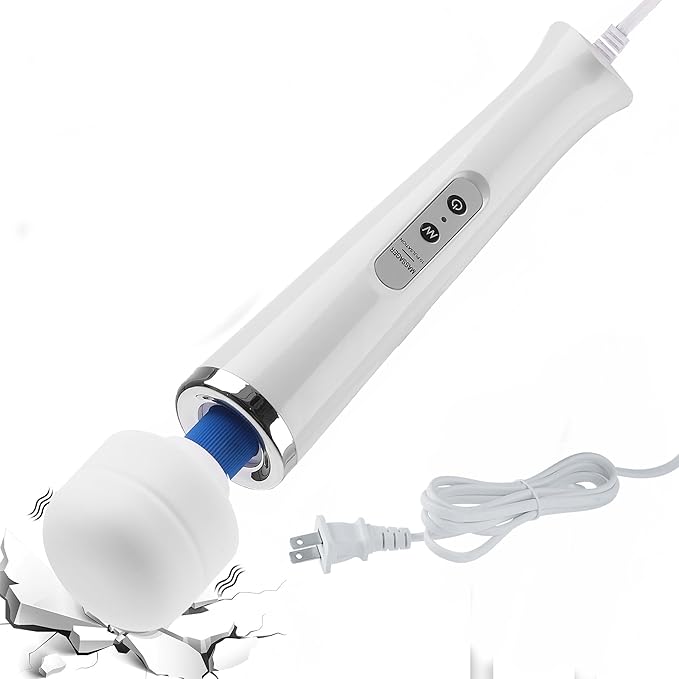 Handheld Vibration Massager Tool, Electric Wand Massage, Deep Tissue Muscle Massager, Personal Vibrating Massage Device,10 Modes Speed (White)