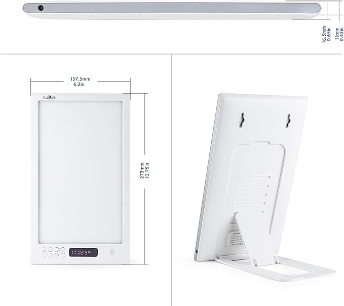 Light Therapy lamp 12000 lux Bright Light Alarm Clock to Wake up Happy Sun Sunrise Light Dawn Simulator with Vibration Detection and Snooze Function APP Control