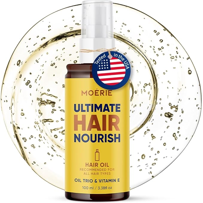Moerie Ultimate Hair Oil for frizzy, dry and damaged Hair - Deeply Nourishing Rejuvenation - Hair Oil for Ends and Mids - With Vitamin E, Jojoba & Hemp