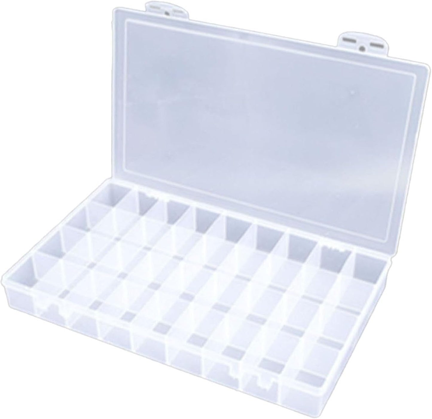 Feadily 1PCS 36 Grids Large Plastic Organizer Box with Dividers, Compartment Organizer Box for Nail Accessories/Screw/Sewing Arts and Oil Paint, Bead Storage Containers 14.9" x 9.2" x 1.9" (Clear)