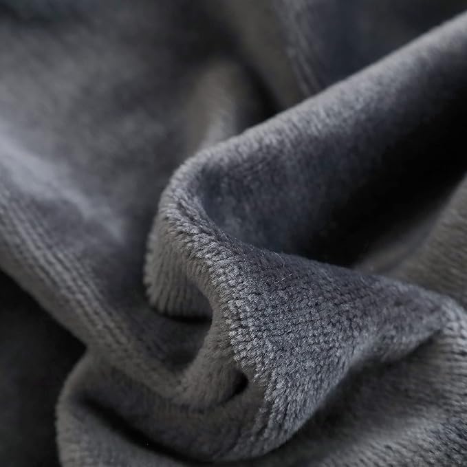 SOCHOW Flannel Fleece Blanket Luxury Twin XL Size, All Season Lightweight Super Soft Cozy Blanket for Bed or Couch, Grey 66inch X90''