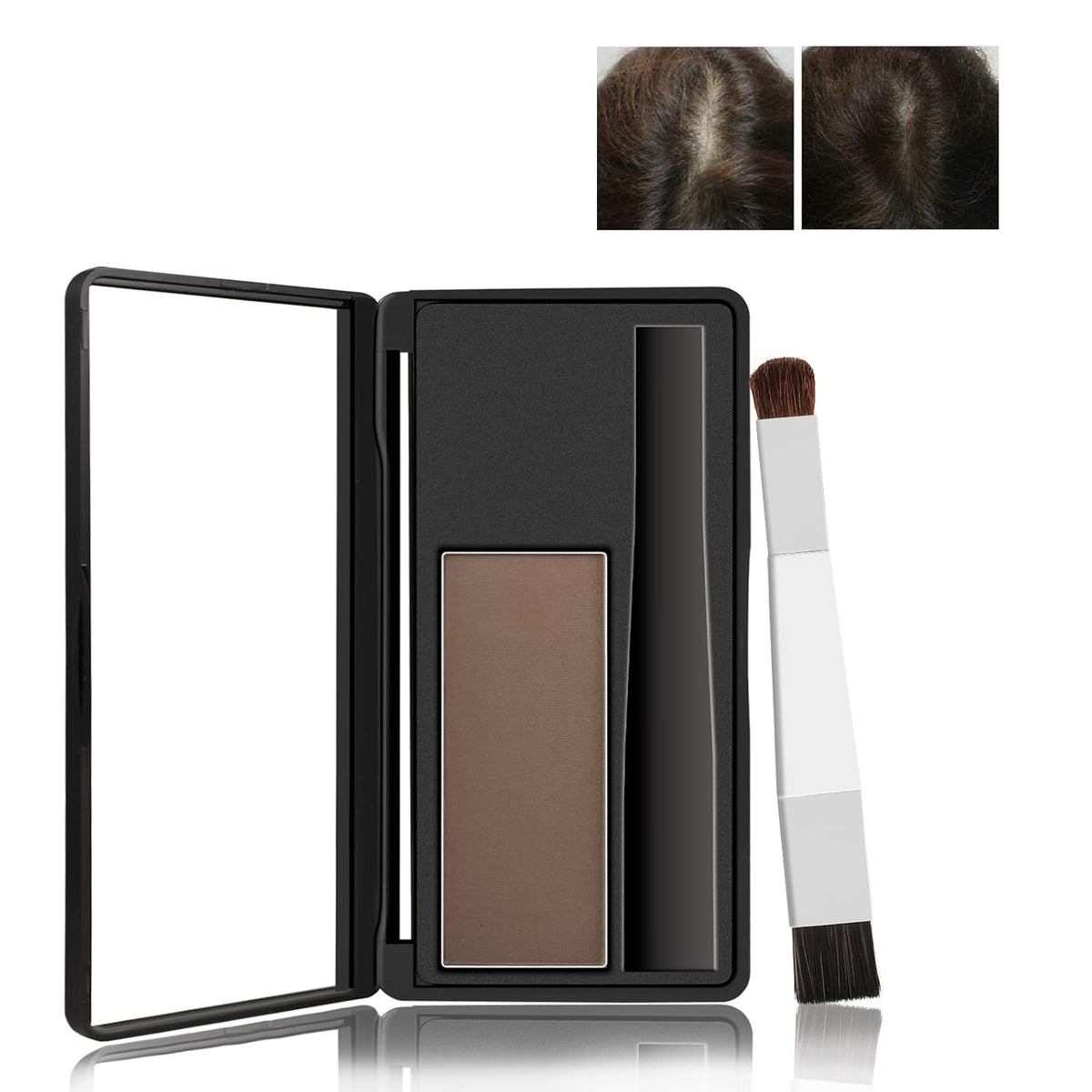 Boobeen Hair Shadow Kit, Root Touch Up Color Cover, Temporary Concealer With Brush for Gray Hair