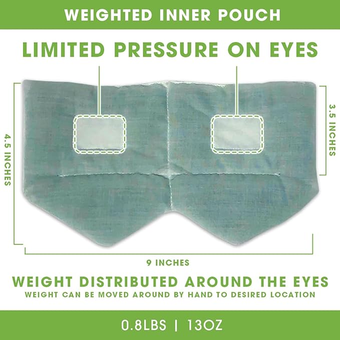 BARMY Weighted Sleep Mask (0.8lb/13oz, 5 Colors) Weighted Eye Mask for Sleeping, Eye Cover That Blocks Out Light to Help Relaxation and Night Sleep, Comfortable Blackout Sleeping Mask, Navy Blue
